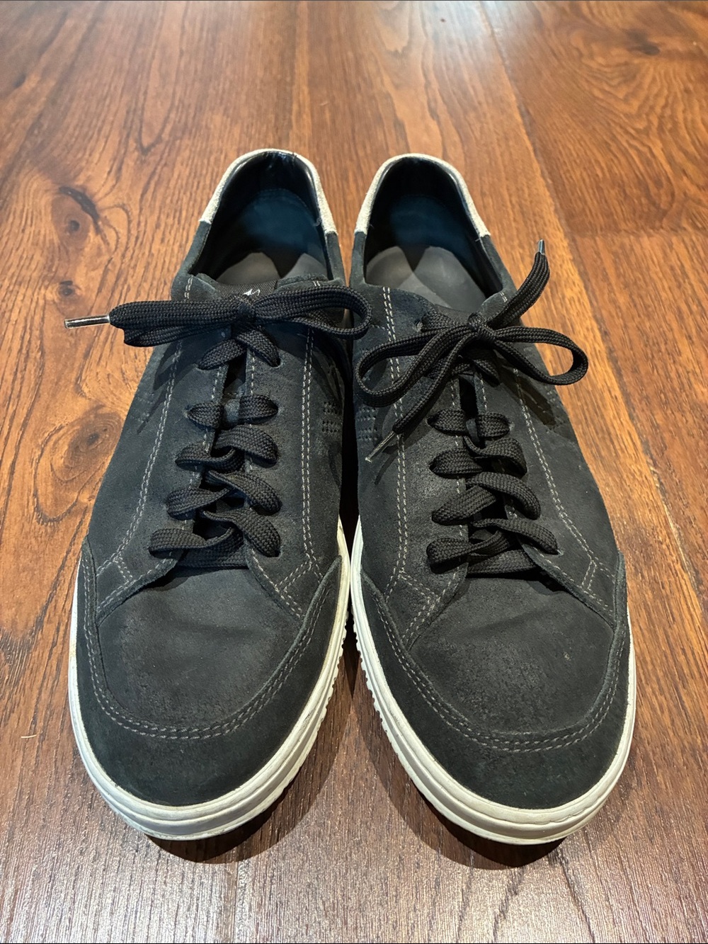 Hogan Men's Black Suede Sneakers with White Sole